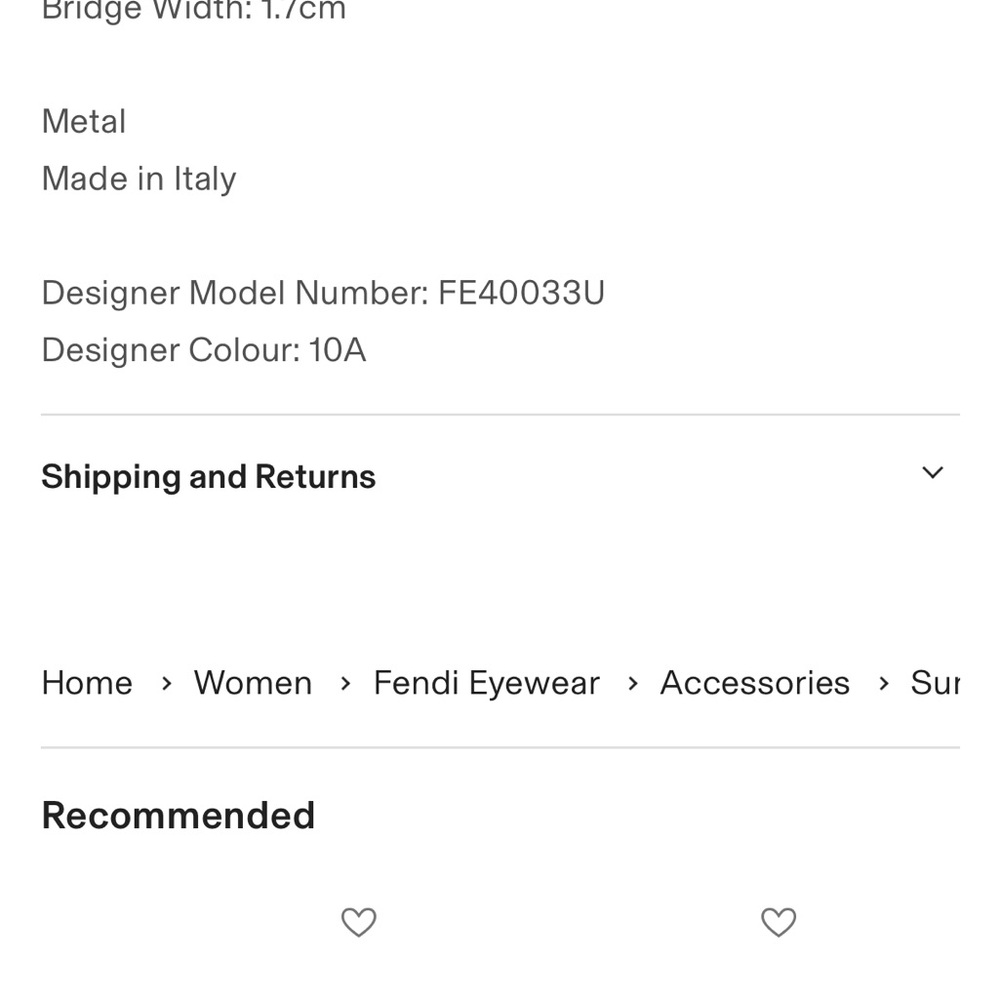 Fendi Designer Sunglasses